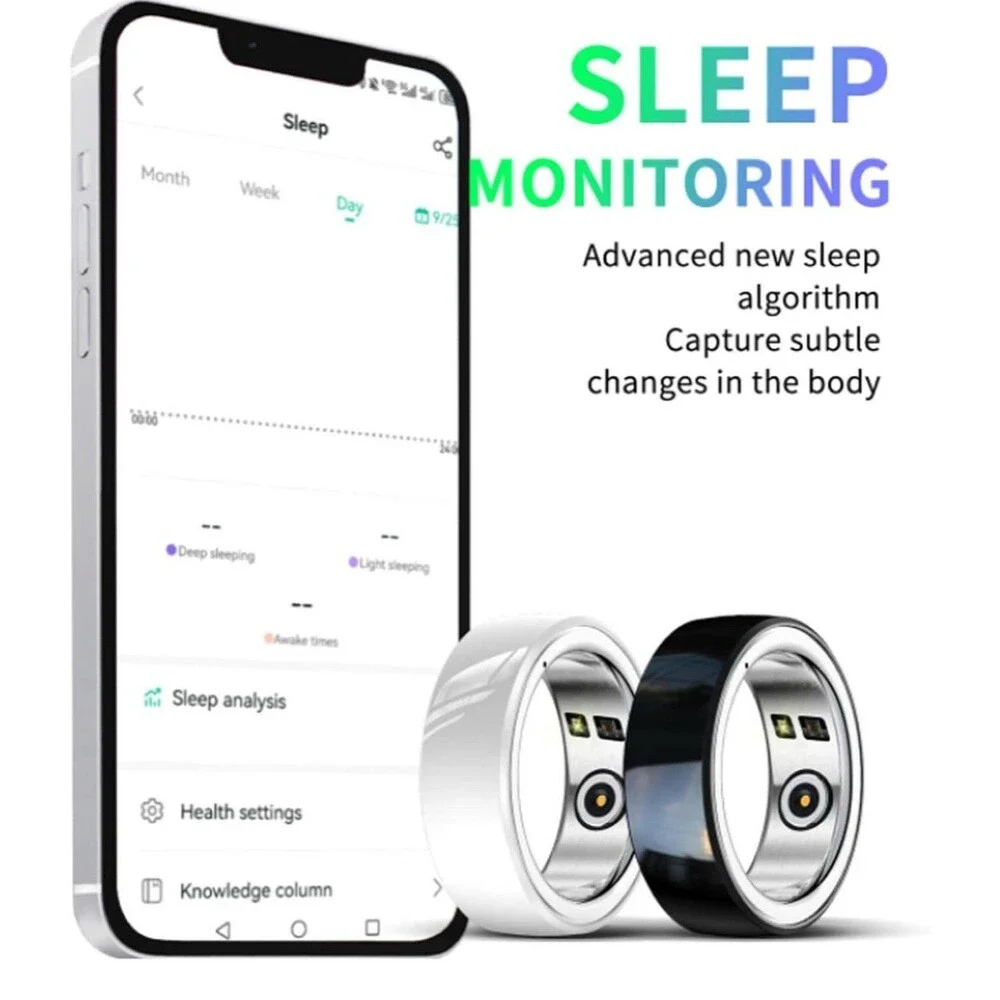 Smart Fitness Ring Health Tracker Sleep Monitor Bluetooth App Activity Tracker
